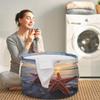 GzLeyigou Beach Starfish Round Baby Gift Baskets,Summer Beach Round Decorative Storage Box Canvas Fabric Organizer with Handles,Baskets Bin for Home Shelves Closet Nursery Gifts view 4