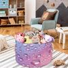 Abstract Water Round Baby Gift Baskets,Water Splash Round Decorative Storage Box Canvas Fabric Organizer with Handles,Baskets Bin for Home Shelves Closet Nursery Gifts view 3