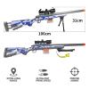 AGM MASTECH M24 Foam Blaster, Shell Ejecting, Safety Switch, Adjustable Stock 41.8 Inch, Fast Dart Loader, Scope, 40 Darts, 20 Casings, 2 Mags, Tactical Gear for Teens 14+ Adults(Blue) view 3