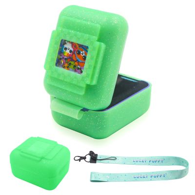 Silicone Cover Case for Bitzee Interactive Toy Digital Pet, Silicone Protective Case for Bitzee Virtual Electronic Pets, Digital Pet Case Accessories for Bitzee with Lanyard (Case Only) (Green)