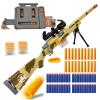 AGM MASTECH M24 Foam Blaster, Shell Ejecting, Safety Switch, Adjustable Stock 41.8 Inch, Fast Dart Loader, Scope, 40 Darts, 20 Casings, 2 Mags, Tactical Gear for Teens 14+ Adults(Yellow) view 1