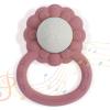 Dirbabi Rattle Teether, Lion Shape Montessori Baby Sensory Teething Toys, Food Grade Silicone BPA Free, Newborn Essentials Must Haves (Shifting Sand Powder Rose) view 1