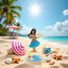 Juroicessry Solar Powered Dancing Figures Decoration - Solar Shaking Head Ornaments Hula Girl - Solar Powered Car Dashboard Interior Decoration Desktop Ornaments Shaking Head Figure Ornament view 3
