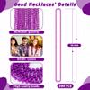 Huskein 200 Pack Mardi Gras Beads, 33" Purple Bead Necklace, Mardi Gras Costume Accessories Bulk, Parade Throws for Carnival Pirate Christmas Wedding Birthday Baby Shower Party Supplies Favors Decor view 2