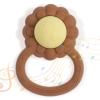Dirbabi Rattle Teether, Lion Shape Montessori Baby Sensory Teething Toys, Food Grade Silicone BPA Free, Newborn Essentials Must Haves (Daffodil Clay) view 1