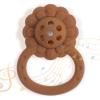 Dirbabi Rattle Teether, Lion Shape Montessori Baby Sensory Teething Toys, Food Grade Silicone BPA Free, Newborn Essentials Must Haves (Daffodil Clay) view 2