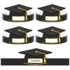 WhatSign Paper Graduation Cap Hats - 24PCS Kindergarten Preschool Graduation Caps for Kid Students Adjustable Hat Topper Headbands Paper Crowns for Grad Ceremony Party - Black view 1