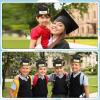 WhatSign Paper Graduation Cap Hats - 24PCS Kindergarten Preschool Graduation Caps for Kid Students Adjustable Hat Topper Headbands Paper Crowns for Grad Ceremony Party - Black view 3