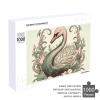 1000 PCS Jigsaw Puzzle for Adults Personalized Picture Puzzle Swan on Leaves Customized Wooden Puzzle for Family, Birthday, Wedding, Game Nights Gifts Animal Puzzle view 4