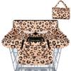 2-in-1 Shopping Cart Cover for Babies Soft Padded Grocery Cart Cover for Baby Boy Girl - Yellow Leopard Texture Pattern, Soft Padded, Safety Harness - Protect and Comfort Your Baby While Shopping view 1