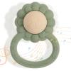 Dirbabi Rattle Teether, Lion Shape Montessori Baby Sensory Teething Toys, Food Grade Silicone BPA Free, Newborn Essentials Must Haves (Shifting Sand Sage) view 1