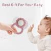 Dirbabi Rattle Teether, Lion Shape Montessori Baby Sensory Teething Toys, Food Grade Silicone BPA Free, Newborn Essentials Must Haves (Shifting Sand Sage) view 4