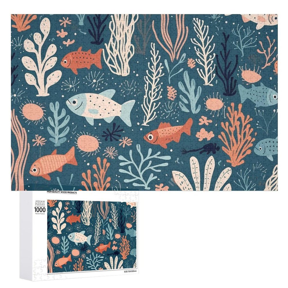 1000 PCS Jigsaw Puzzle for Adults Personalized Picture Puzzle Corals and Plants Customized Wooden Puzzle for Family, Birthday, Wedding, Game Nights Gifts Animal Puzzle