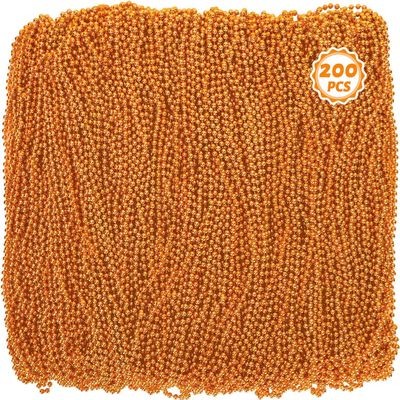 Huskein Beaded Necklace, 200 PCS 33" Orange Mardi Gras Beads, Mardi Gras Accessories, Costume Bead Necklace Bulk, Party Parade Beads for Pirate Wedding Birthday Halloween Party Supplies