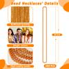 Huskein Beaded Necklace, 200 PCS 33" Orange Mardi Gras Beads, Mardi Gras Accessories, Costume Bead Necklace Bulk, Party Parade Beads for Pirate Wedding Birthday Halloween Party Supplies view 2