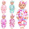 Ecore Fun 5 Sets Doll Clothes and Headbands - Accessories for 14-16 Inch Dolls, Total 10 pcs - Cute Pattern Jumpsuit for 15 & 18 Inch Dolls view 1