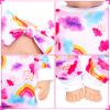 Ecore Fun 5 Sets Doll Clothes and Headbands - Accessories for 14-16 Inch Dolls, Total 10 pcs - Cute Pattern Jumpsuit for 15 & 18 Inch Dolls view 4