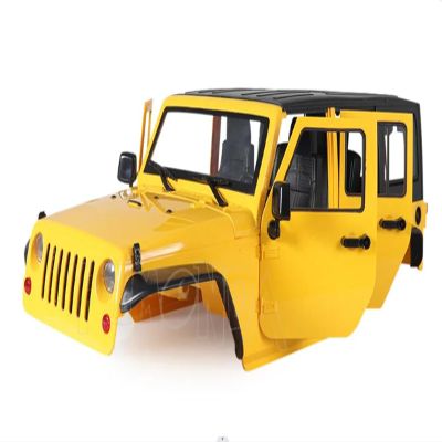 1/10 RC Car Hard Body Shell Kit, Jeep Body, Open Car Shell Kit 313mm Wheelbase for RC Crawler Axial SCX10 90046 90047 RGT EX86100(Yellow)
