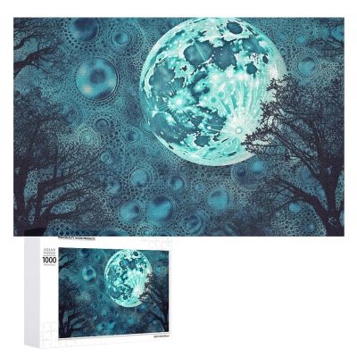 1000 PCS Jigsaw Puzzle for Adults Personalized Picture Puzzle Blue Moon Customized Wooden Puzzle for Family, Birthday, Wedding, Game Nights Gifts Animal Puzzle