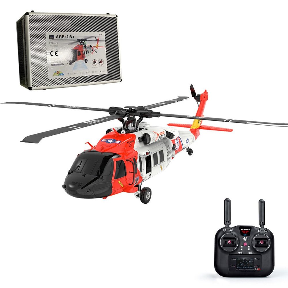 2.4G RC Helicopter Model,YXZNRC F09-S Brushless Helicopter Model, Remote Control Aircraft, Direct Drive RC Airplane with Camera (RTF Edition)