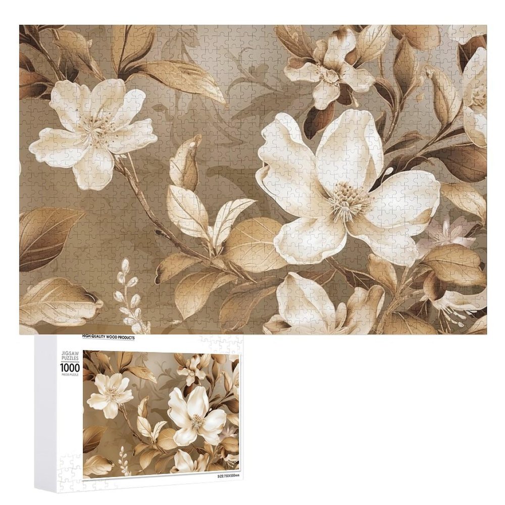 1000 PCS Jigsaw Puzzle for Adults Personalized Picture Puzzle Flower Leaves Customized Wooden Puzzle for Family, Birthday, Wedding, Game Nights Gifts Animal Puzzle