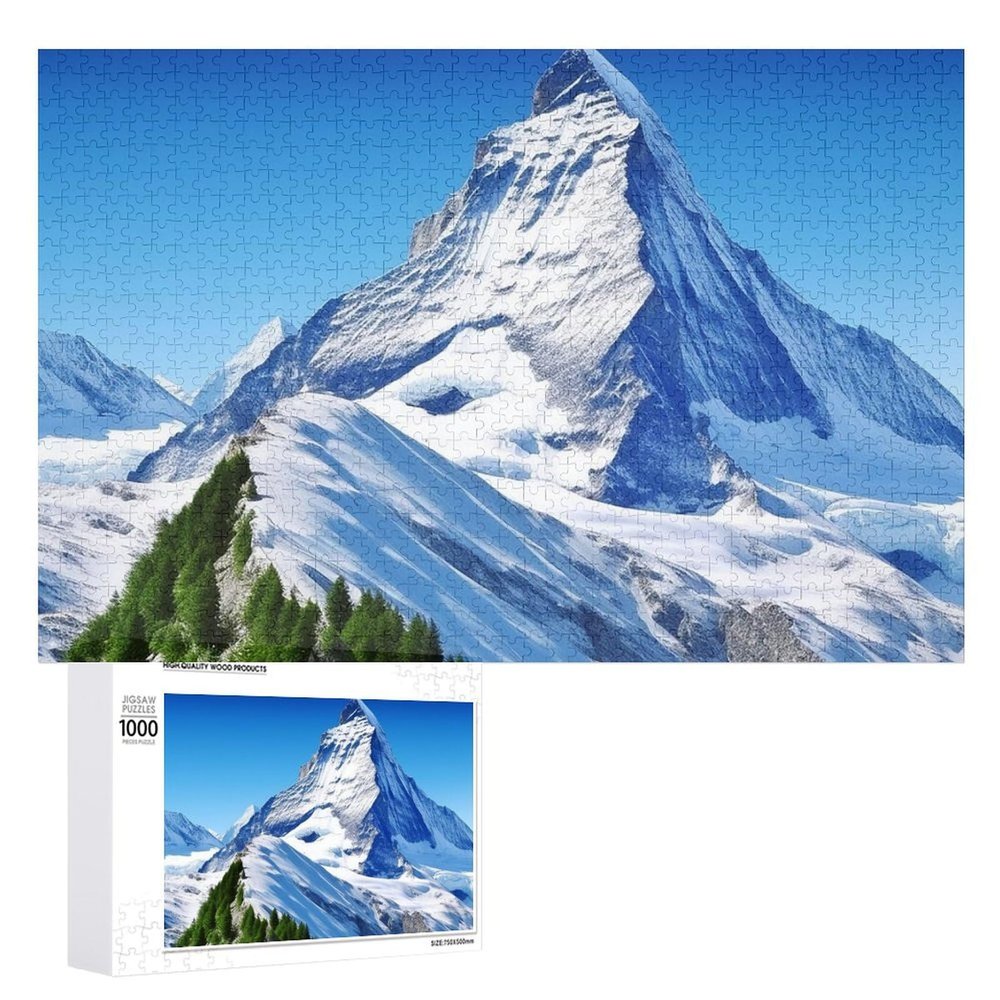1000 PCS Jigsaw Puzzle for Adults Personalized Picture Puzzle Beautiful Snow Mountain2 Customized Wooden Puzzle for Family, Birthday, Wedding, Game Nights Gifts Animal Puzzle