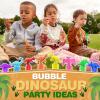 Dinosaur Birthday Decoration, 3D Detail Mini Bubble Wands Bulk 32 Pack, Neon Dino Party Favors Supplies for Kids, Pinata Filler Goody Bag Stuffers, Carnival Prizes, Treasure Box Toys Gift for Girl Boy view 4