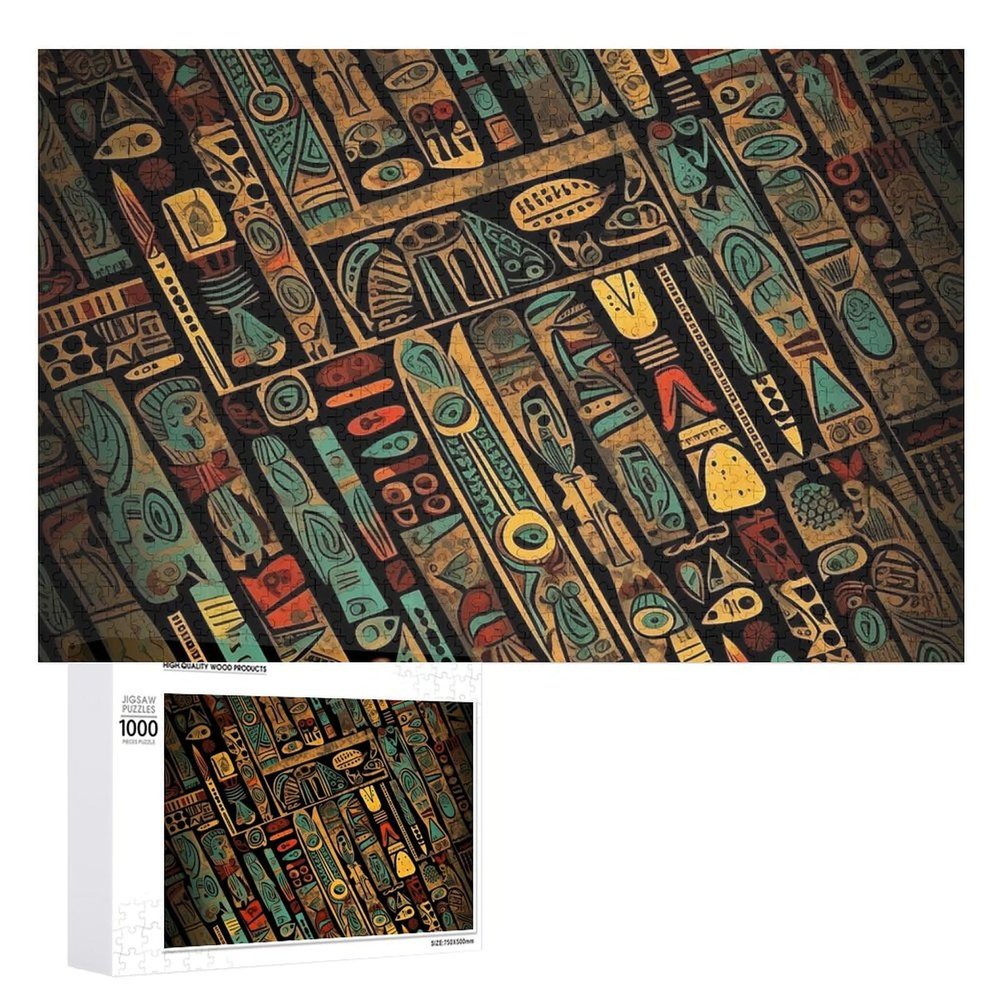 1000 PCS Jigsaw Puzzle for Adults Personalized Picture Puzzle Exotic Tribe Theme Customized Wooden Puzzle for Family, Birthday, Wedding, Game Nights Gifts Animal Puzzle