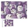 1000 PCS Jigsaw Puzzle for Adults Personalized Picture Puzzle Purple Snowman Pattern Customized Wooden Puzzle for Family, Birthday, Wedding, Game Nights Gifts Animal Puzzle view 1