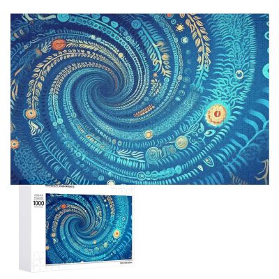1000 PCS Jigsaw Puzzle for Adults Personalized Picture Puzzle Blue Hippie Art Customized Wooden Puzzle for Family, Birthday, Wedding, Game Nights Gifts Animal Puzzle
