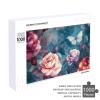 1000 PCS Jigsaw Puzzle for Adults Personalized Picture Puzzle Elegant Blue Flowers Customized Wooden Puzzle for Family, Birthday, Wedding, Game Nights Gifts Animal Puzzle view 4