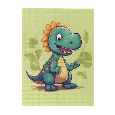 500 Piece Jigsaw Puzzle for Adults Personalized Picture Puzzle Cartoon Dinosaur Customized Wooden Puzzle for Family, Birthday, Wedding, Game Nights Gifts, 20.4"x15"