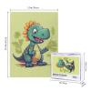 500 Piece Jigsaw Puzzle for Adults Personalized Picture Puzzle Cartoon Dinosaur Customized Wooden Puzzle for Family, Birthday, Wedding, Game Nights Gifts, 20.4"x15" view 2