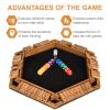 BIVOMON 1-6 Players Shut The Box Dice Game, Wooden Board Table Math Game for Kids Adult with 24 Dice, Close The Box Game for Family, Party, Christmas, Birthday view 2