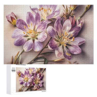 1000 PCS Jigsaw Puzzle for Adults Personalized Picture Puzzle Purple Flowers Customized Wooden Puzzle for Family, Birthday, Wedding, Game Nights Gifts Animal Puzzle