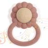 Dirbabi Rattle Teether, Lion Shape Montessori Baby Sensory Teething Toys, Food Grade Silicone BPA Free, Newborn Essentials Must Haves (Shifting Sand Dusty Lilac) view 1