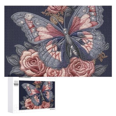 1000 PCS Jigsaw Puzzle for Adults Personalized Picture Puzzle Flying Among The Flowers Customized Wooden Puzzle for Family, Birthday, Wedding, Game Nights Gifts Animal Puzzle