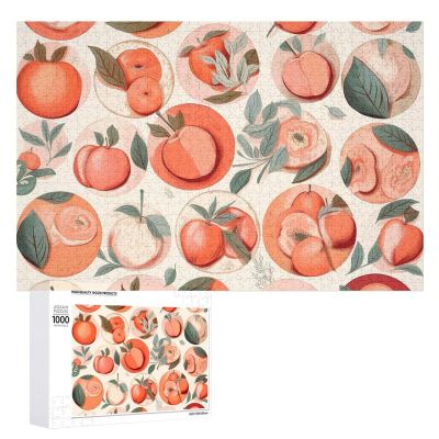 1000 PCS Jigsaw Puzzle for Adults Personalized Picture Puzzle Round Peach Customized Wooden Puzzle for Family, Birthday, Wedding, Game Nights Gifts Animal Puzzle