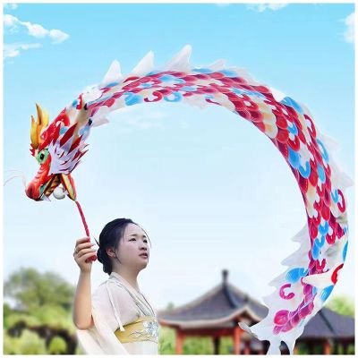 LXLZYXSF Outdoor 3D Dragon Poi with Swing Rope & Dragon Head & Travel Bag, Chinese Flowy Shaking & Flinging Ribbon Streamer for Kids Adults, Birthday Gifts (Size : 2m/6.5ft/78.7in Long)