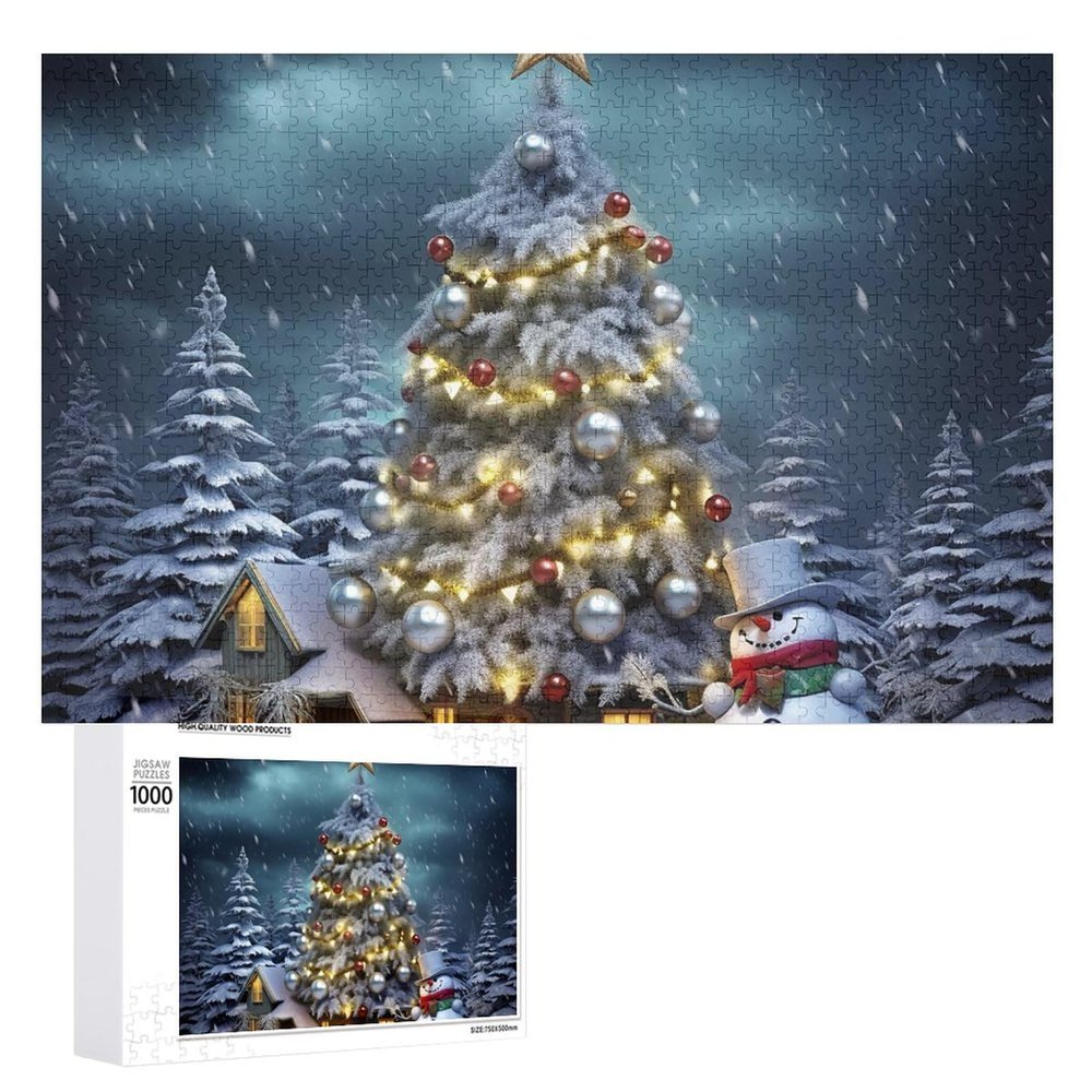 1000 PCS Jigsaw Puzzle for Adults Personalized Picture Puzzle Christmas Tree Customized Wooden Puzzle for Family, Birthday, Wedding, Game Nights Gifts Animal Puzzle