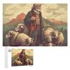 1000 PCS Jigsaw Puzzle for Adults Personalized Picture Puzzle Man Leads The Sheep Customized Wooden Puzzle for Family, Birthday, Wedding, Game Nights Gifts Animal Puzzle view 1