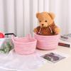 YZZY Storage Basket 1 Pcs Cotton Rope Woven Basket for Shelf Nursery Decorative Basket Organizer Bins (Pink Variegated Medium) view 2