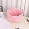 YZZY Storage Basket 1 Pcs Cotton Rope Woven Basket for Shelf Nursery Decorative Basket Organizer Bins (Pink Variegated Medium) view 4