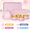Tea Party Set for Little Girls, Princess Tea Time Toys Including Tin Teapot Set Cups Carrying Case, Toddlers Pretend Role Play Kids Kitchen Toys Birthday Gifts Age 3 4 5 6 view 3