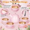 Tea Party Set for Little Girls, Princess Tea Time Toys Including Tin Teapot Set Cups Carrying Case, Toddlers Pretend Role Play Kids Kitchen Toys Birthday Gifts Age 3 4 5 6 view 4