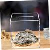 Abaodam 2pcs Transparent Acrylic Coin Holder Saving Pot Convenient Savings Jar for Desktop Creative Adults for Home and Office Use view 4