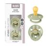 BIBS Pacifiers - Studio 2 Pack | Round Nipple Baby Pacifier | BPA Free Natural Rubber Latex Soother | Made in Denmark | Size 0+ Months | Pin Sage view 1