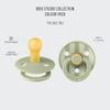 BIBS Pacifiers - Studio 2 Pack | Round Nipple Baby Pacifier | BPA Free Natural Rubber Latex Soother | Made in Denmark | Size 0+ Months | Pin Sage view 2