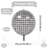 10 Pieces 22 Inches Large Silver Disco Ball Balloons - Large 4D Round Foil Mylar Mirror Balloons for Retro 70s Disco Dance Decorations Birthday Wedding Graduation Party Supplies view 2