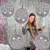 10 Pieces 22 Inches Large Silver Disco Ball Balloons - Large 4D Round Foil Mylar Mirror Balloons for Retro 70s Disco Dance Decorations Birthday Wedding Graduation Party Supplies view 4